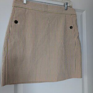 J Crew Lined Cotton Skirt Yellow White Green Pink